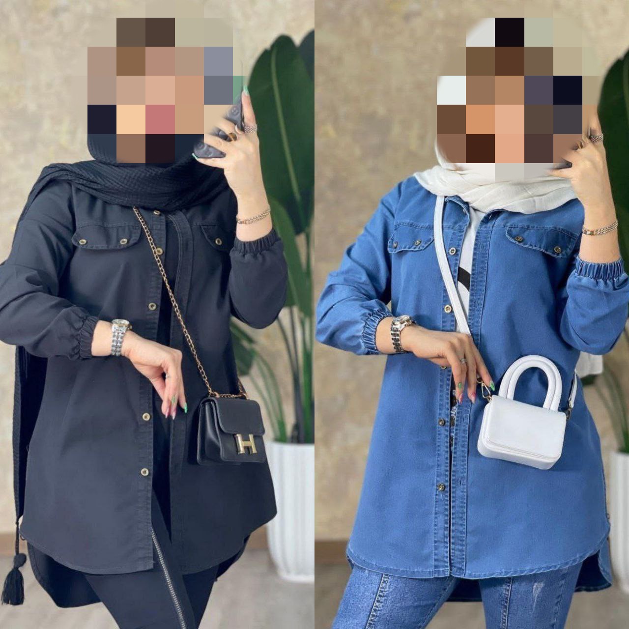 تونیک مانتویی جین کاغذی