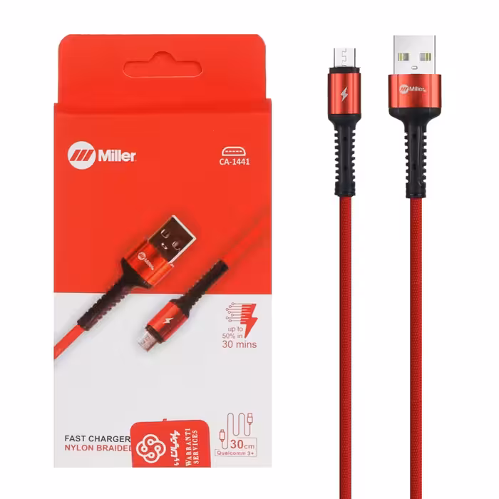 کابل شارژ پاوربانک فست اندروید Miller مدل CA1441 گارانتی شش ماهه