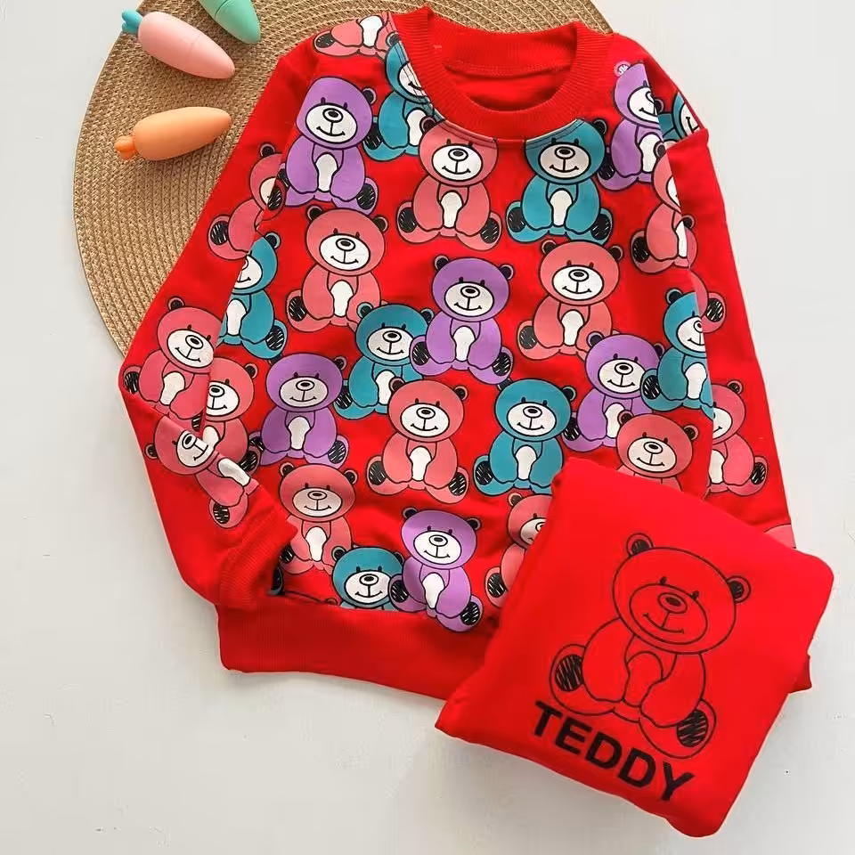 ست بلوز شلوار دورس خرسی لاکردار اسپرت