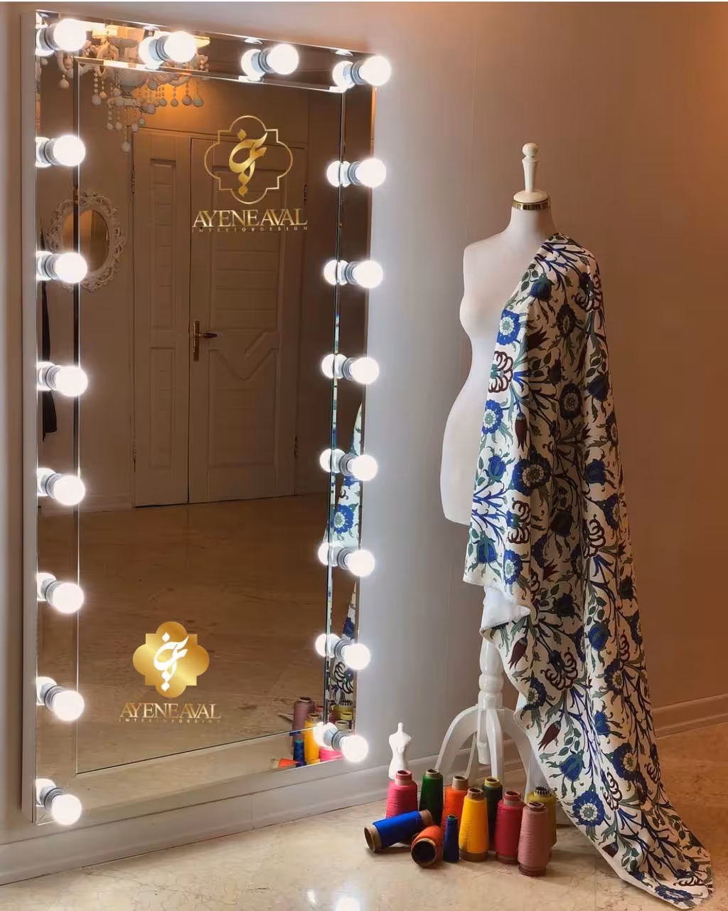 آینه قدی مدل آناستازيا با قاب تراش دار آينه ای 180 در 80 سانتیمتر - آینه اول