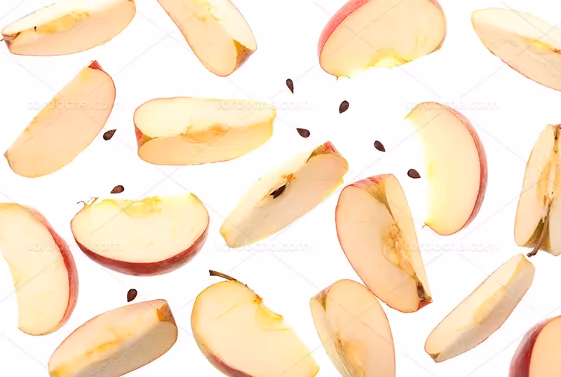 عکس تکه های سیب معلق | گرافیک با طعم تربچه