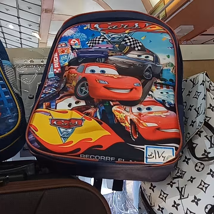 کیف مدرسه عکس دار با جاقمقمه ای  رنگ قرمز