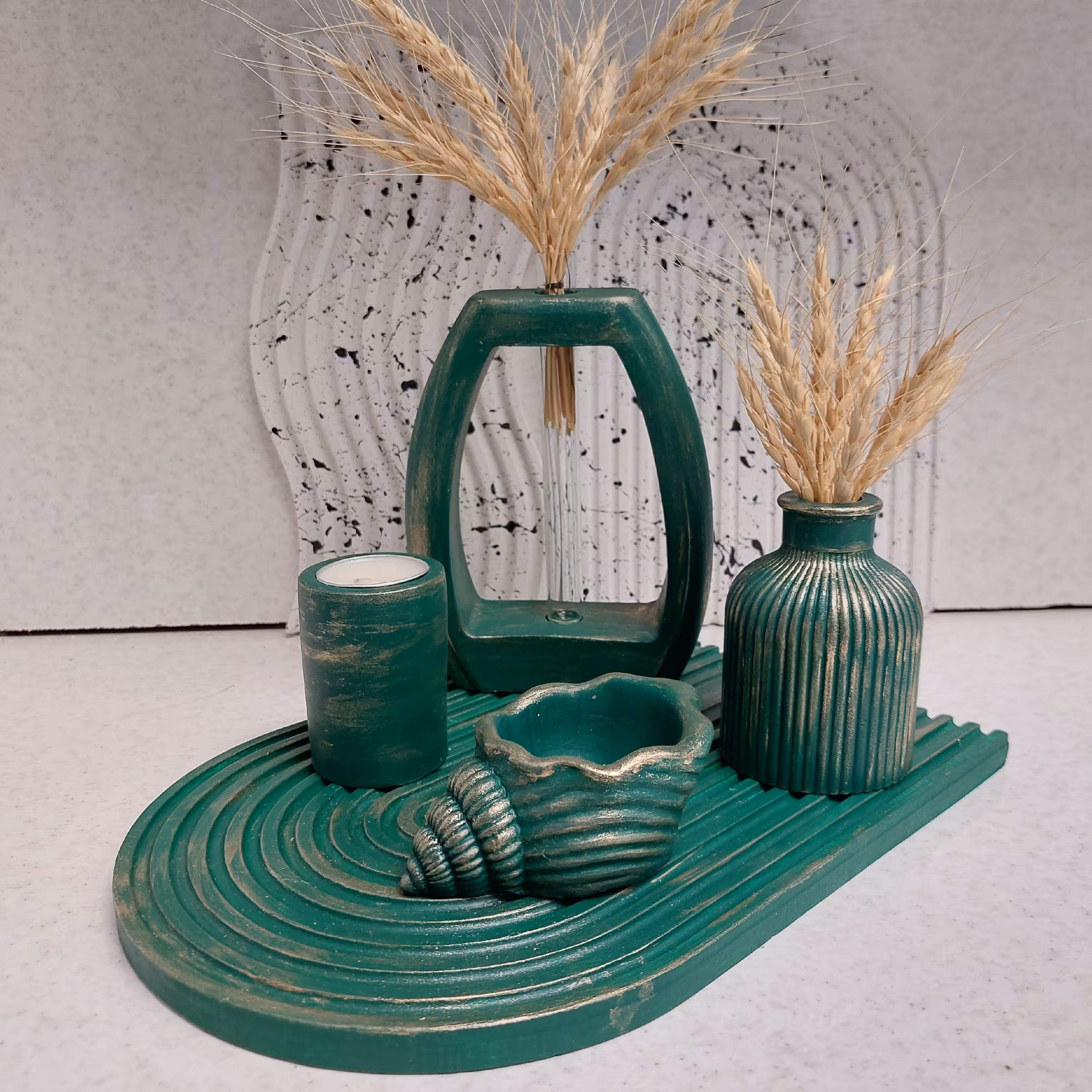 ست پتینه سبز دکوری