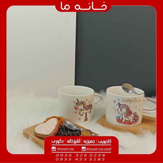 لیوان ماگ زیر چوبی قاشق دار