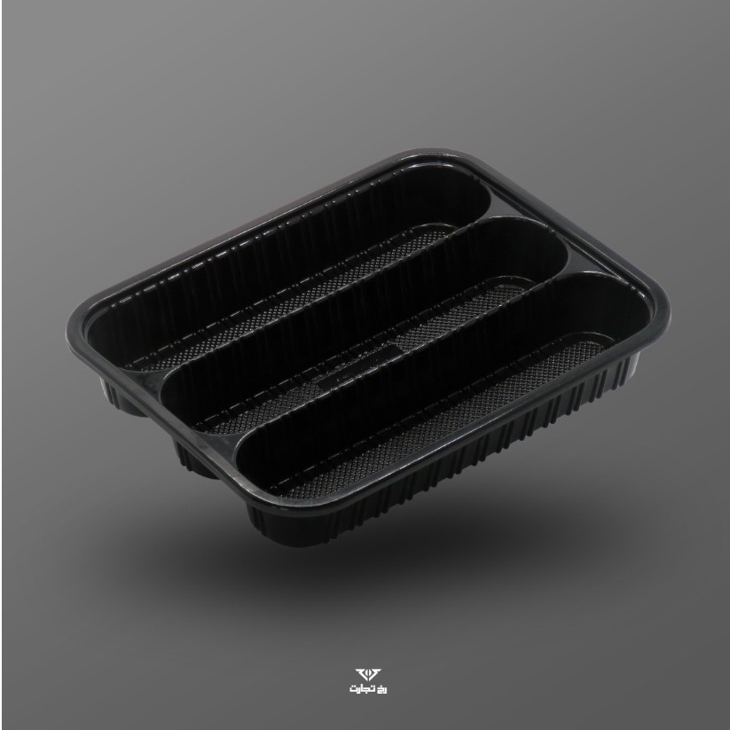 ظرف یکبارمصرف سه خانه کترینگی درب دار کارتن 100 عددی