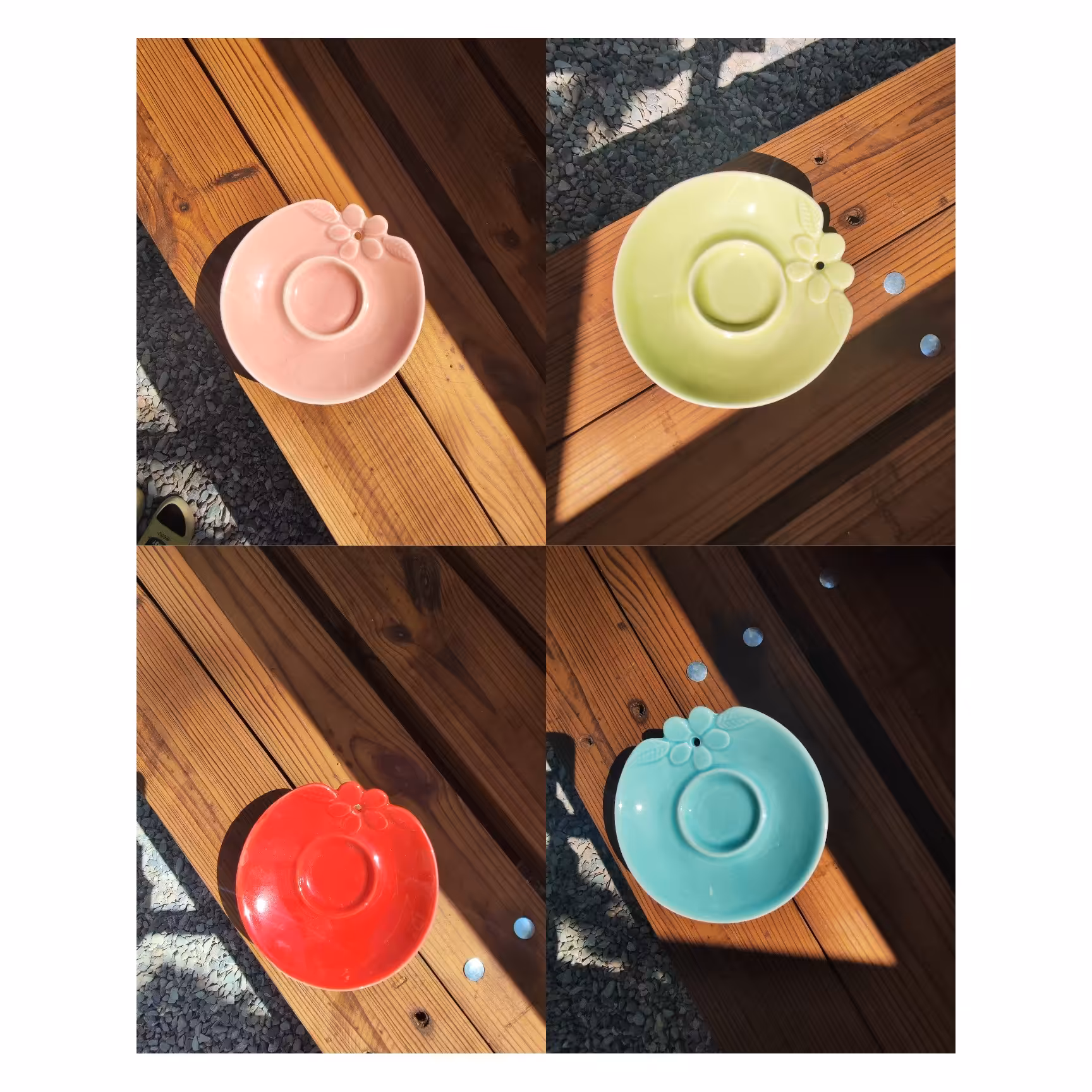 جا شمعی و جا عودی سرامیکی طرح گل 