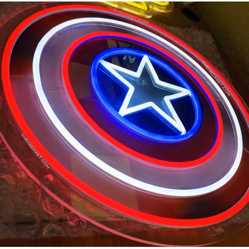 تابلو نئون طرح سپر کاپتان آمریکا 