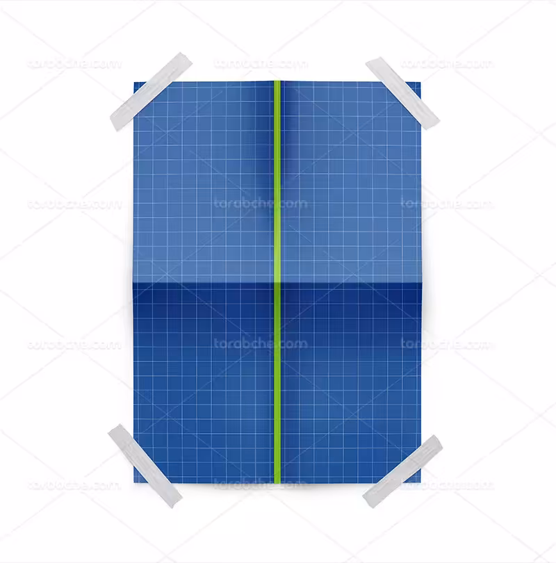 موکاپ پوستر A4 از زاویه رو به رو | گرافیک با طعم تربچه