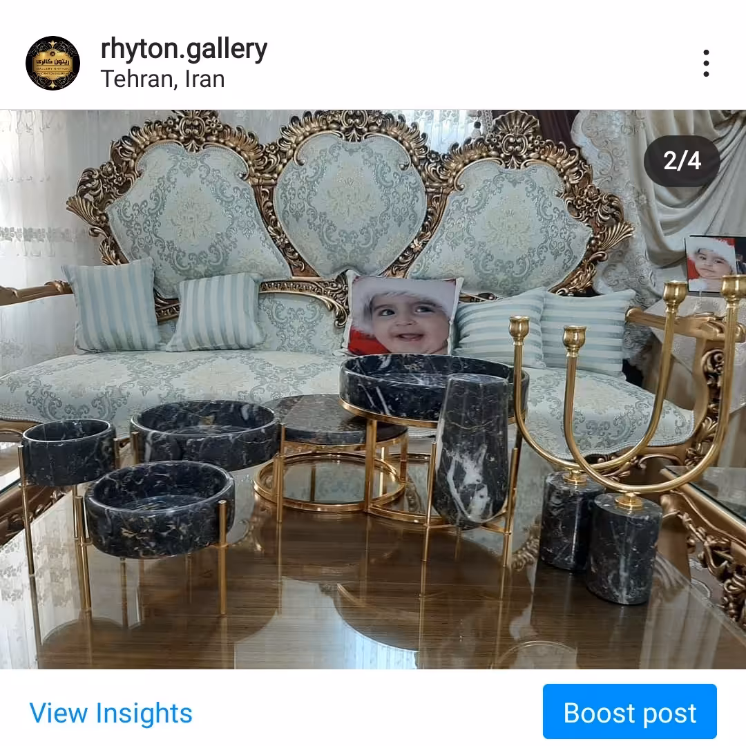 ست پذیرایی سنگی با سنگ گلدن بلک