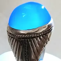 انگشتر لاکچری عقیق آبی 