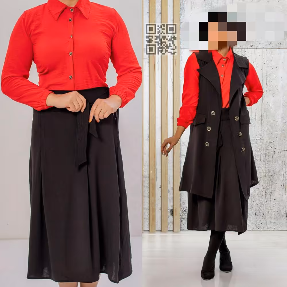 شومیزدامن وسارافون مدل آیلین