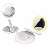 خرید و قیمت آینه آرایشی LED سه‌حالته تاشو - کی ام کالا