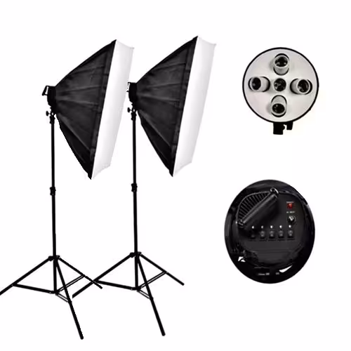 کیت 2 شاخه سافت باکس 70×50 دیاموند   هولدر 5 لامپ   پایه