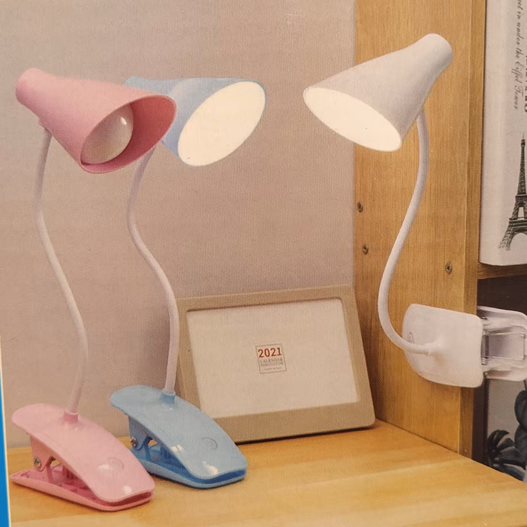 چراغ مطالعه لمسی شارژی گیره دار  همراه 