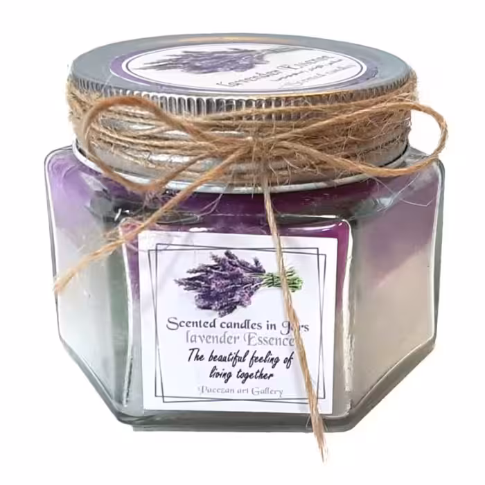 شمع شیشه ای معطر مدل لاوندر