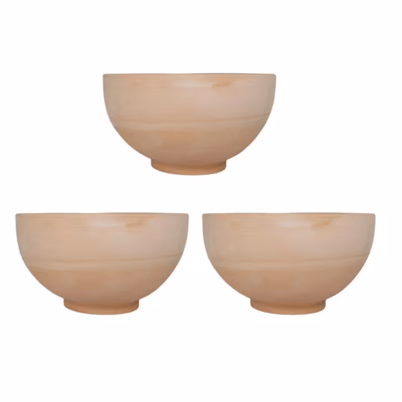 کاسه سفالی خام مدل ابگوشت خوری مجموعه سه عددی ( پس کرایه )