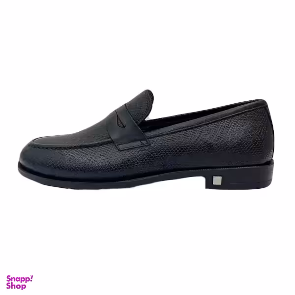 کفش روزمره چرم طبیعی مردانه کد P912 رنگ مشکی