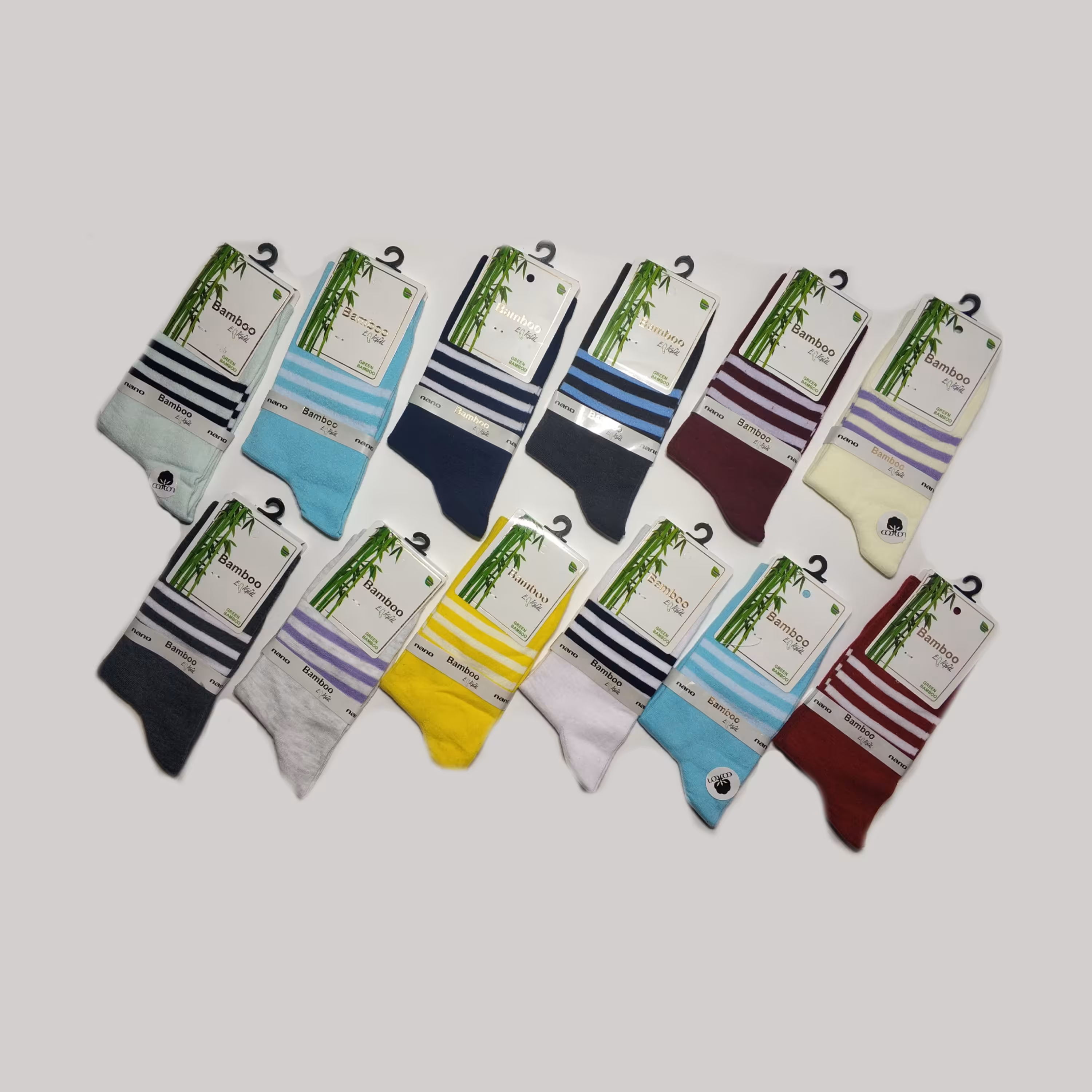 جوراب مدل بامبو بسته 12 عددی