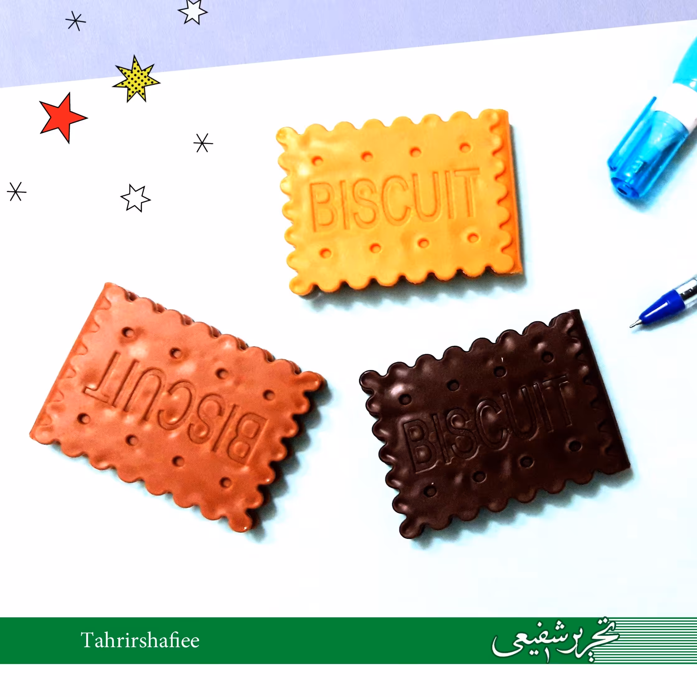 نوت بوک کوچک و نقلی طرح بیسکوییت با بوی طببعی