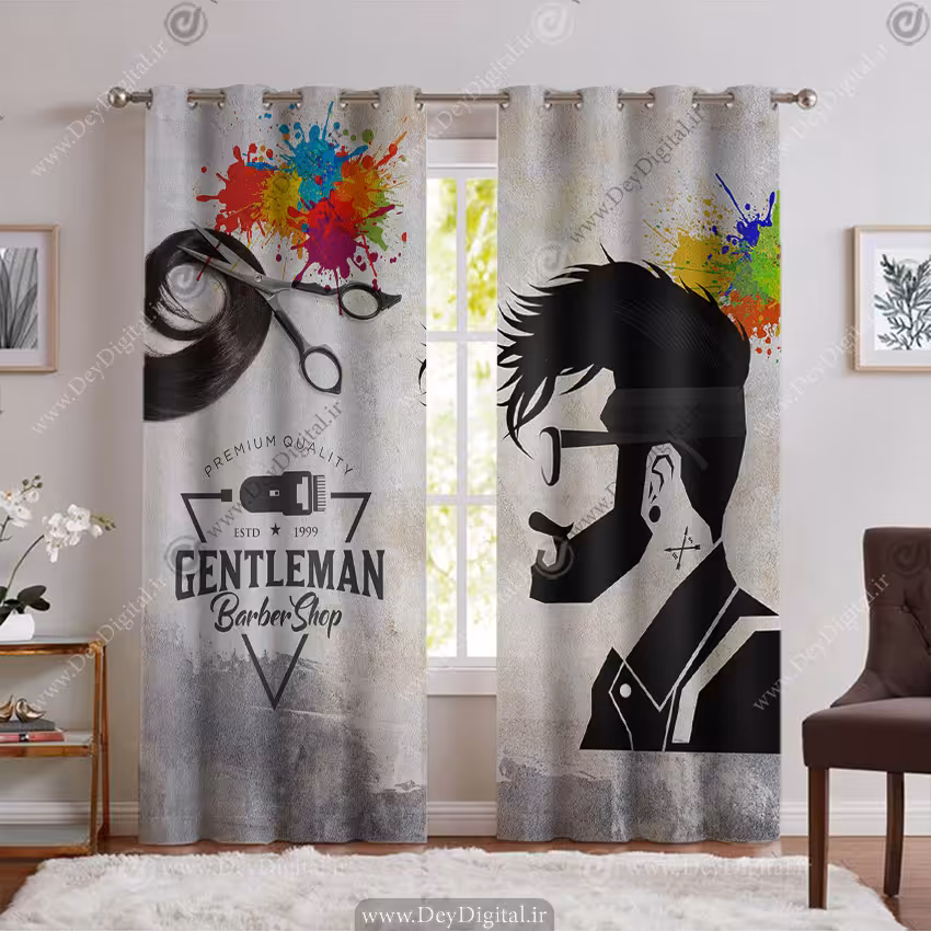 پرده تصویری طرح آرایشگاه مردانه PK-6669