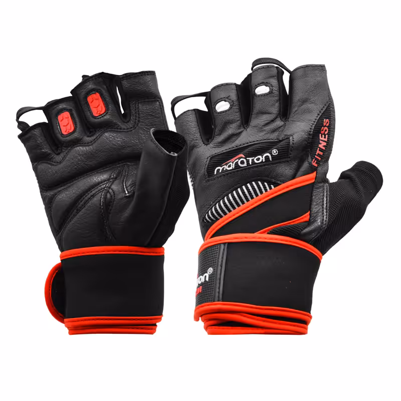 دستکش بدنسازی ماراتن مدل Fitness-402P950 قرمز