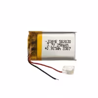 باتری لیتیومی مدل 502030 با ظرفیت 250 میلی آمپر ساعت