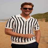 تی شرت یقه پولو مردانه بافندگی برش باریک متناسب Tudors