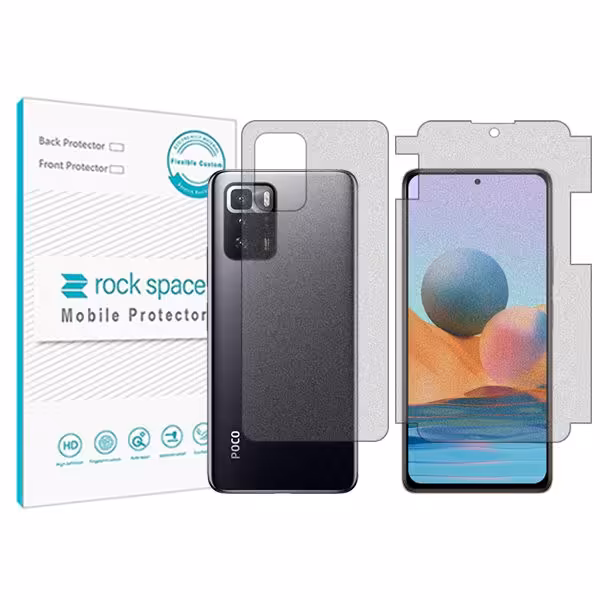 گلس صفحه نمایش و پشت گوشی شیائومی Poco X3 GT مدل نانو هیدروژل گیمینگ برند راک اسپیس کد MS