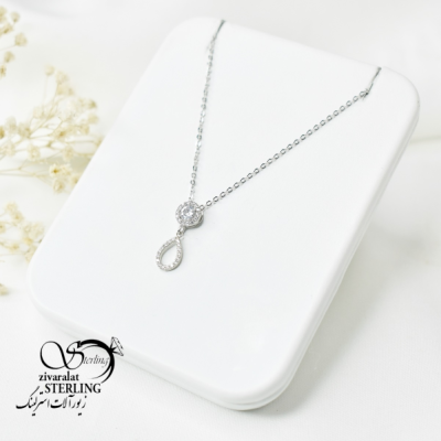 گردنبند نقره زنانه طرح اشکی