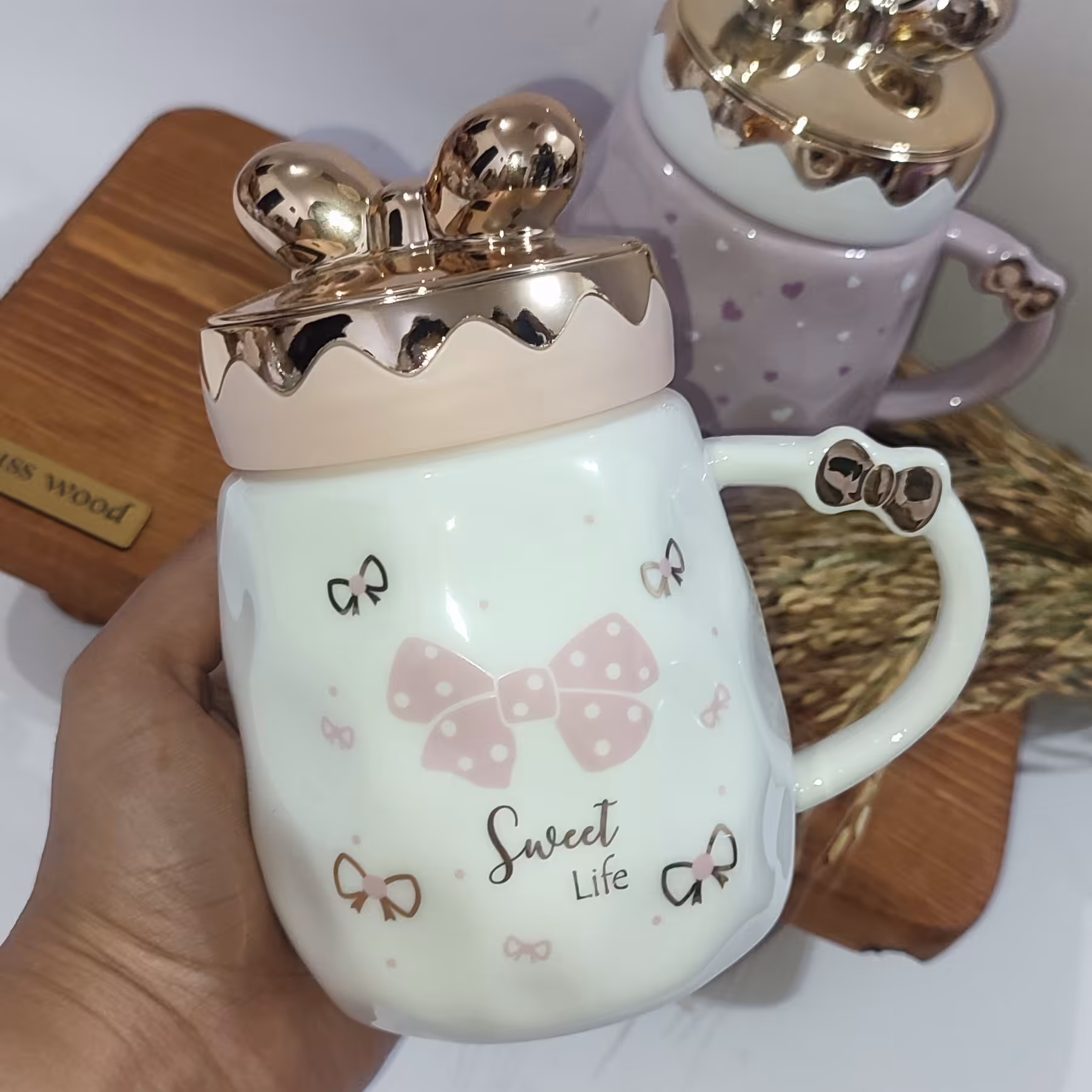 ماگ  سرامیکی درب پاپیونی