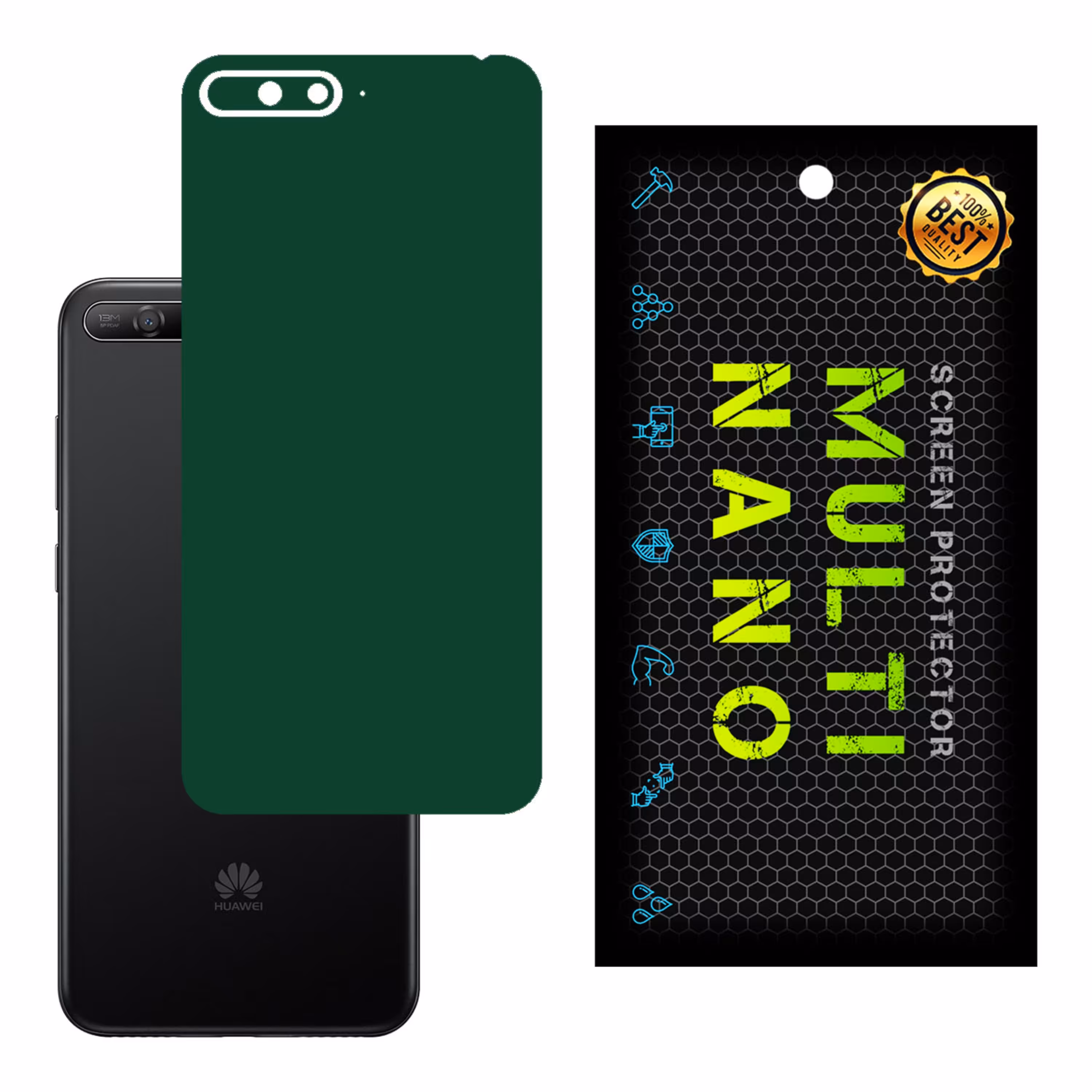 برچسب پوششی MultiNano مدل X-F1M-Green برای پشت موبایل هواوی Y6 2018