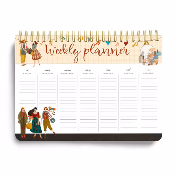 پلنر هفتگی رومیزیA4 کد 03 برند مستر نوت