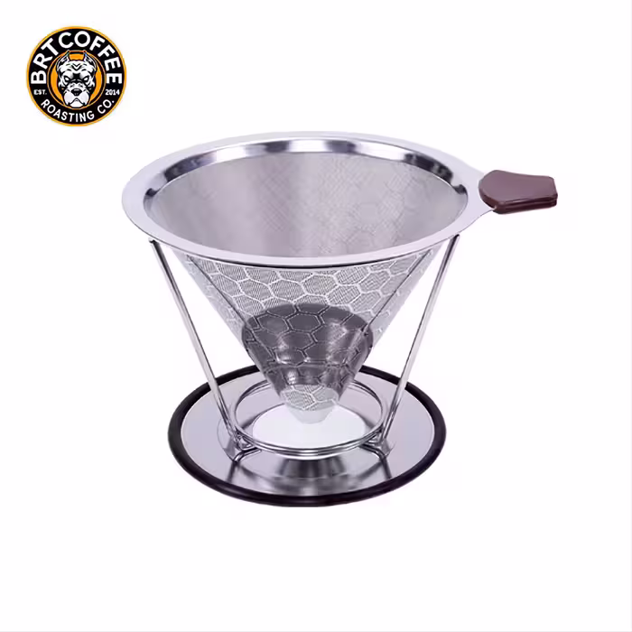 قهوه ساز  V60 (وی 60)استیل پایه دار سایز 3
