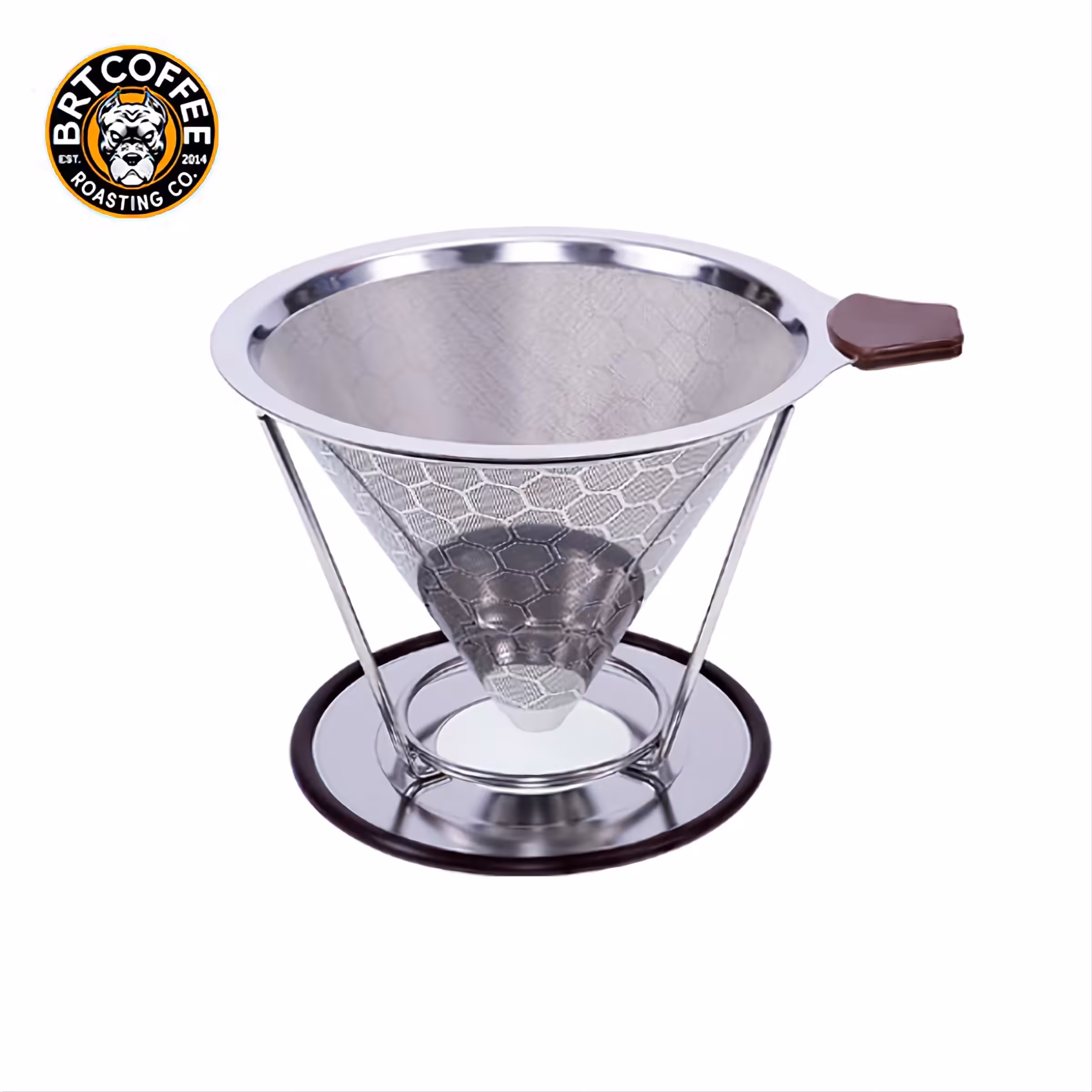 قهوه ساز  V60 (وی 60)استیل پایه دار سایز 3
