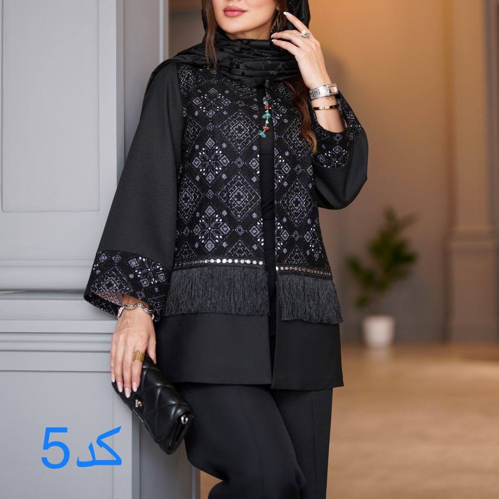 ست کت وشلوار شهرزاد مشکی فری سایز 36تا 46