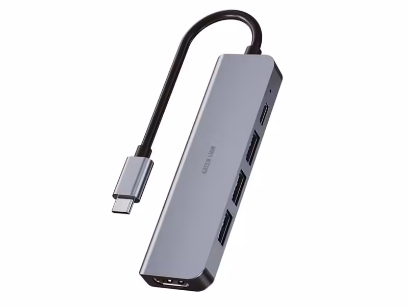 هاب تایپ سی 5 پورت گرین GNADA5IN1