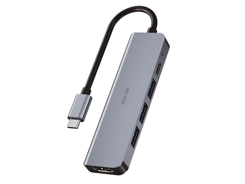 هاب تایپ سی 5 پورت گرین GNADA5IN1