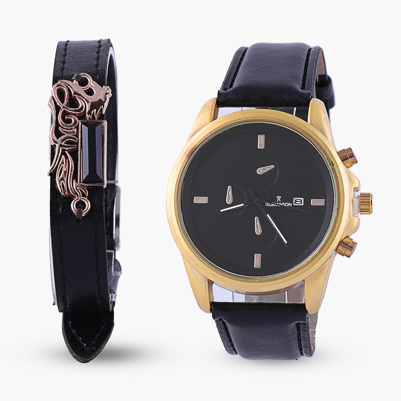 ست ساعتمچی ROMANSON و دستبند مدل 841 دارای روزشمار و جعبه