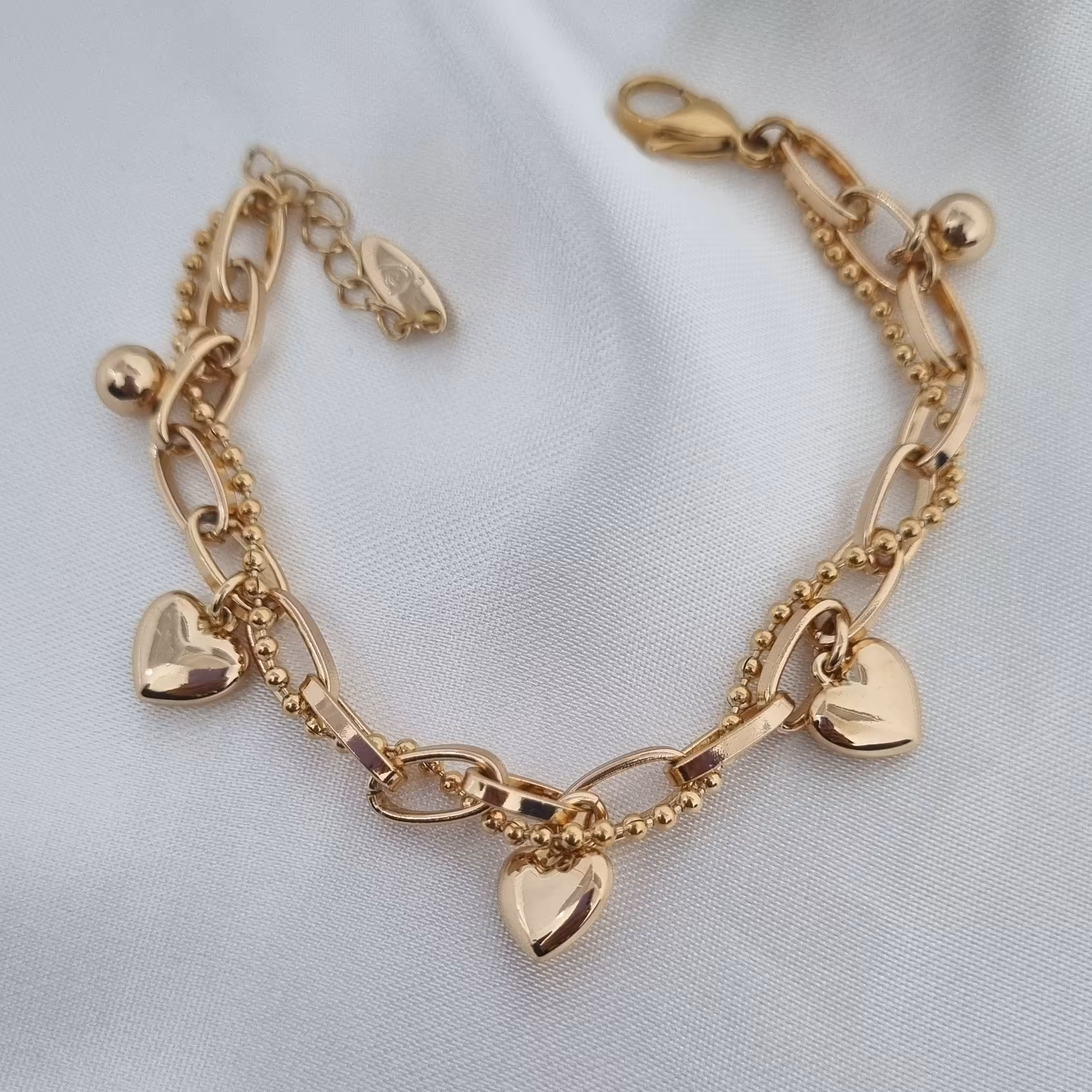 دستبند با آویز های قلبی ژوپینگ