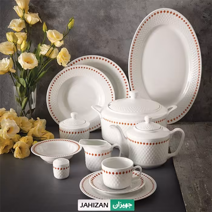 سرویس چینی زرین 102پارچه رز دایموند سری رادیانس