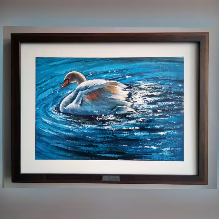 تابلو نقاشی رنگ روغن قو