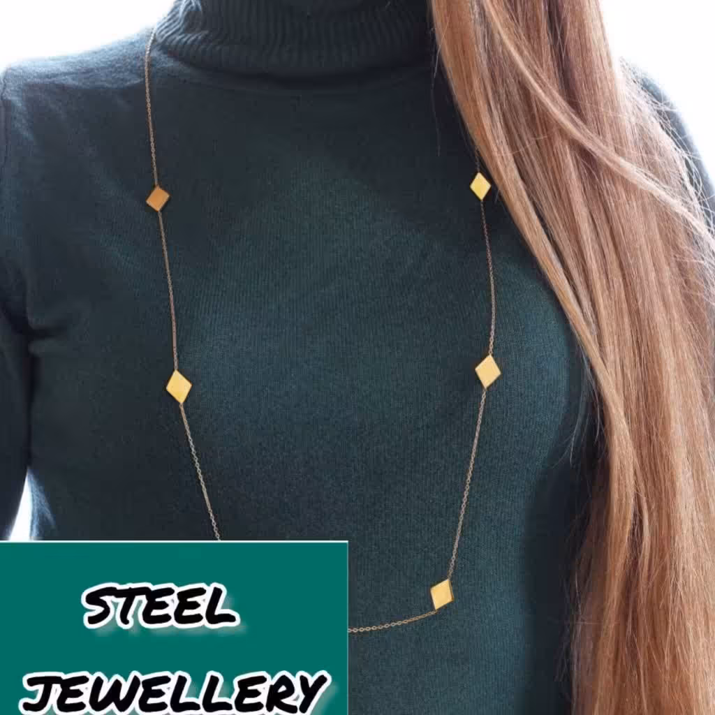 گردنبند رو لباسی کد11406.استاینلس استیل.با آبکاری طلا.ضد حساسیت.رنگ ثابت