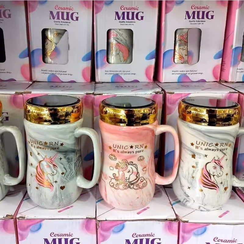 ماگ سرامیکی درب آینه ای یونیکورن