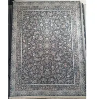 فرش ماشینی 1000 شانه اصل تراکم 3000 طرح با کد 4007 زمینه دودی اطلسی 12 متری جنس اکرولیک
