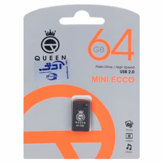 فلش مموری کوئین تک مدل Mini Ecco USB2.0 ظرفیت 64 گیگابایت
