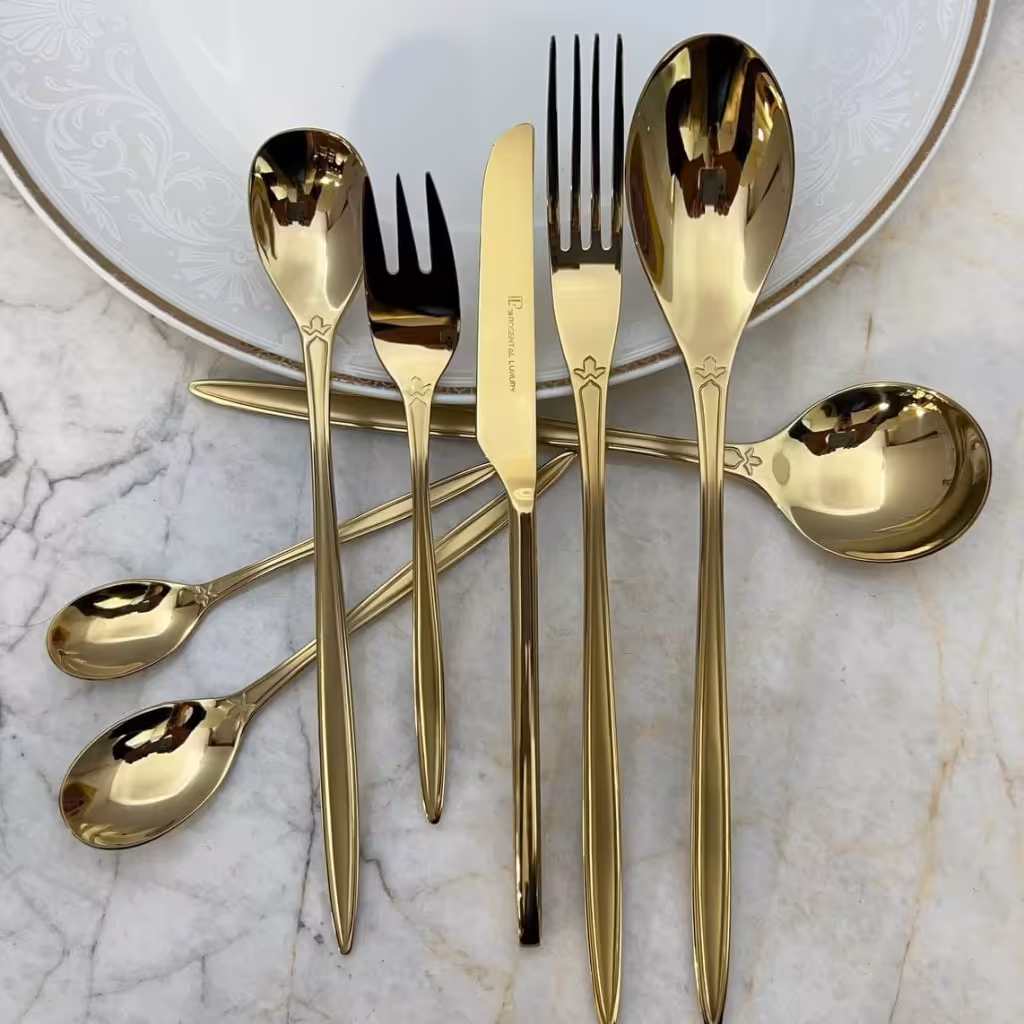 سرویس قاشق و چنگال 30 نفره رزنتال 151 پارچه تمام طلایی  Rosental