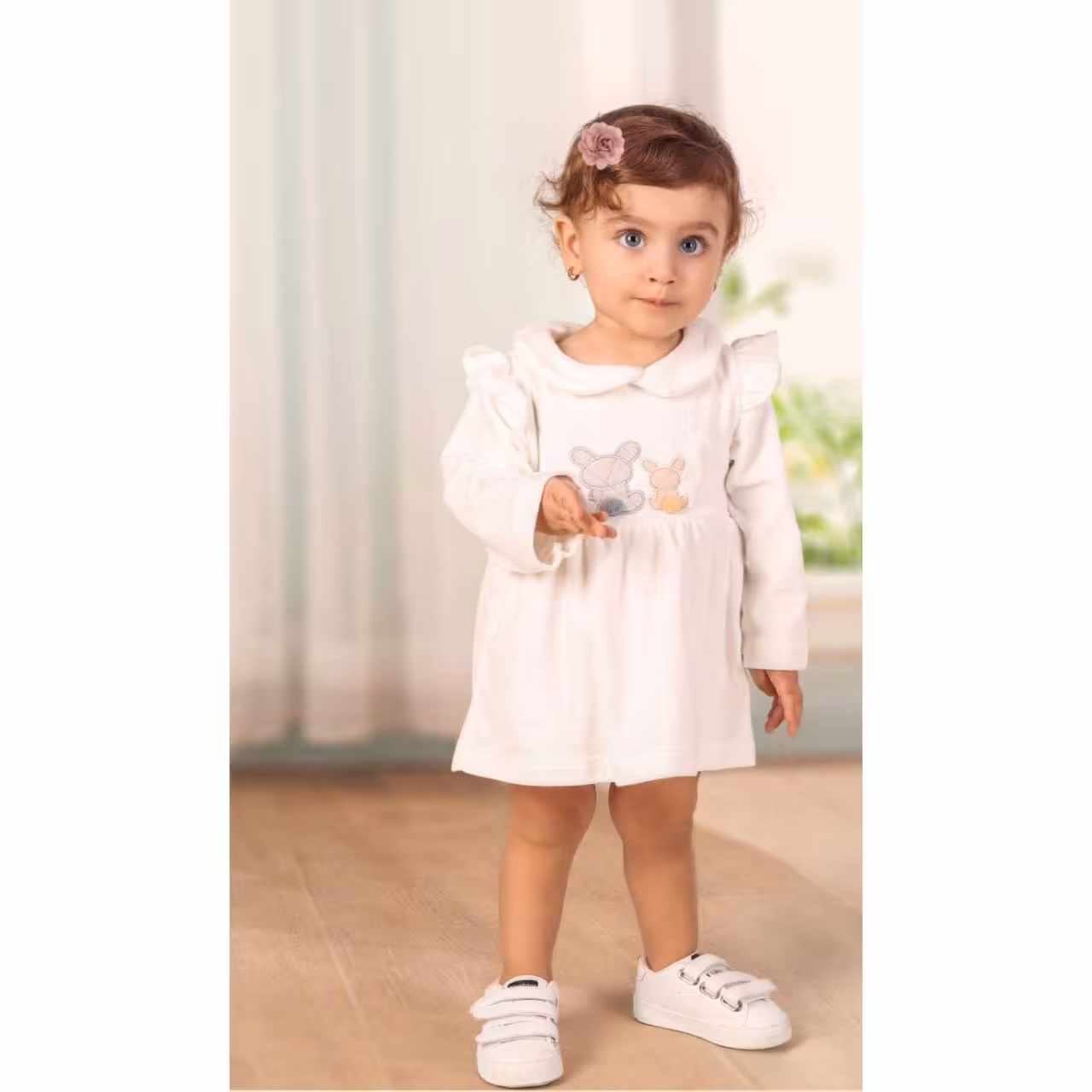 پیراهن مخمل دخترانه سایز نوزادی تا 18ماه