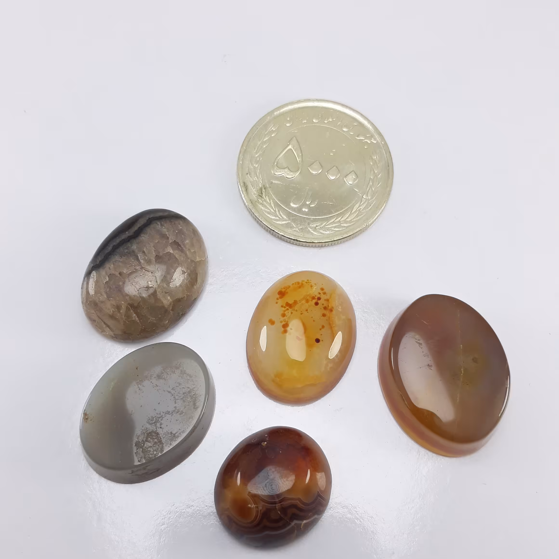 پک پنج تایی سنگ عقیق معدنی 