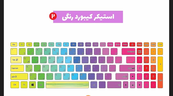 استیکر کیبورد طرح رنگی