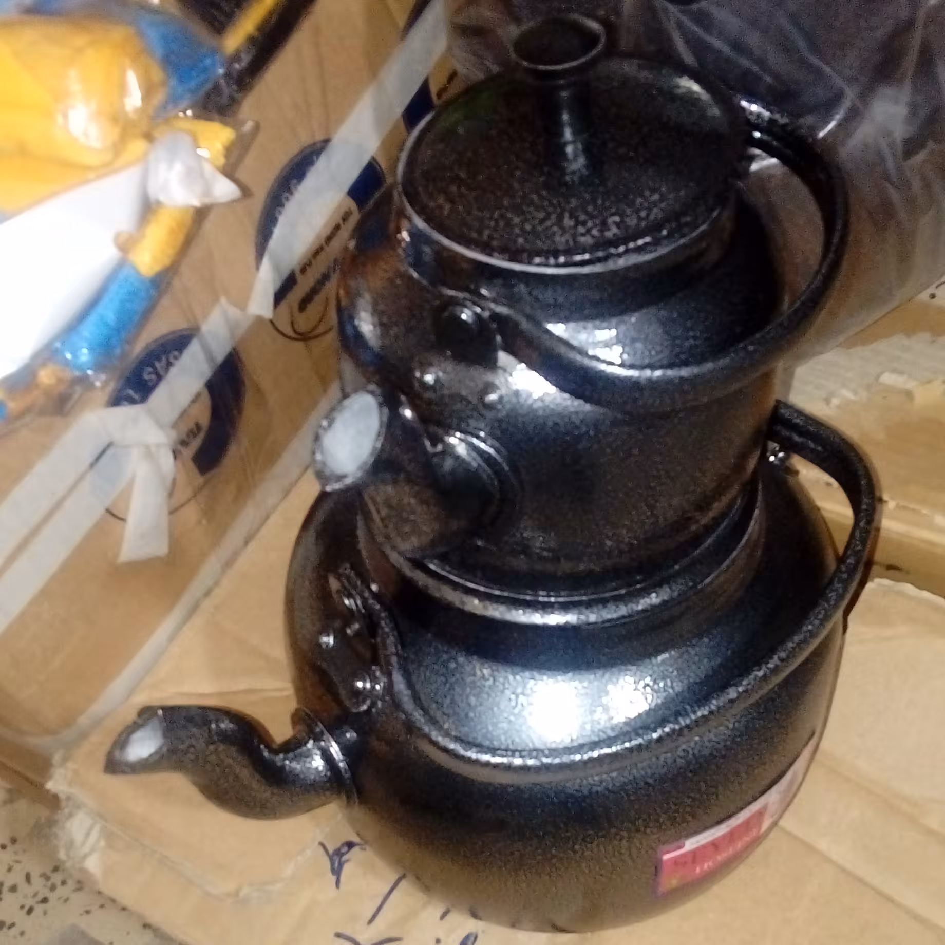 ست قوری کتری رنگ مشکی